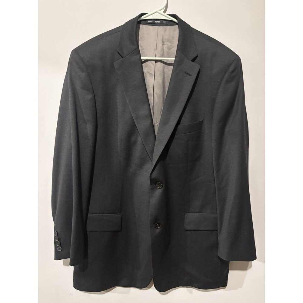 Hugo Boss Mens Blazer 42R 100% Wool Super 100 Sport Coat Tailored Two Button